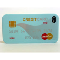 Carta di credito Custodia iphone 4 e 4s - Azzurro