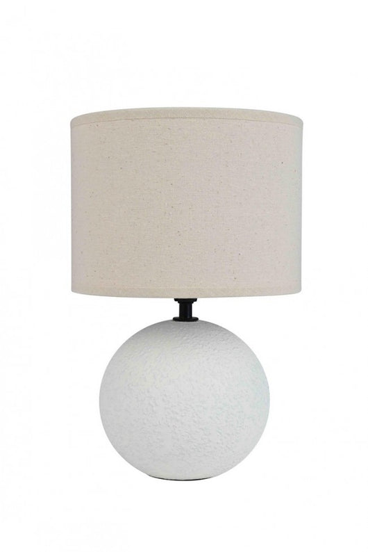 Lampada da tavolo in ceramica - IRVIN Dimensione: D 20, Colore: Bianco