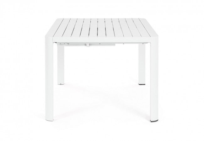 Tavolo da giardino allungabile in alluminio - KIPLIN Dimensione: 149x97 cm, Colore: Bianco