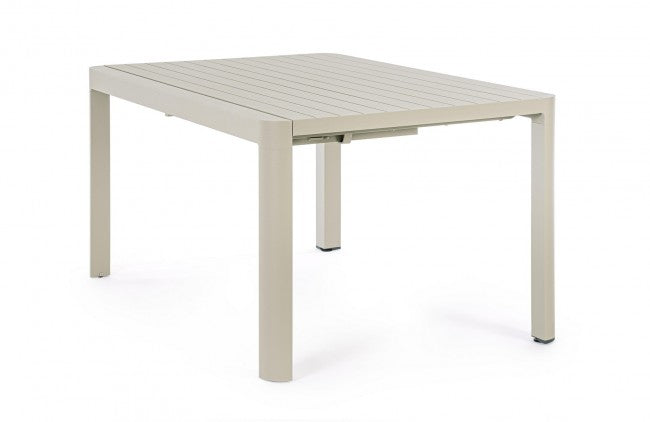 Tavolo da giardino allungabile in alluminio - KIPLIN Dimensione: 149x97 cm, Colore: Tortora