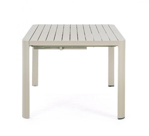 Tavolo da giardino allungabile in alluminio - KIPLIN Dimensione: 149x97 cm, Colore: Tortora