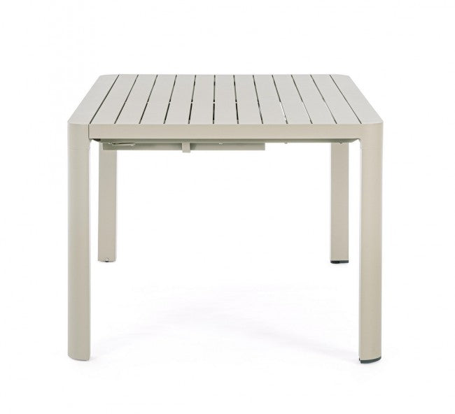 Tavolo da giardino allungabile in alluminio - KIPLIN Dimensione: 149x97 cm, Colore: Tortora