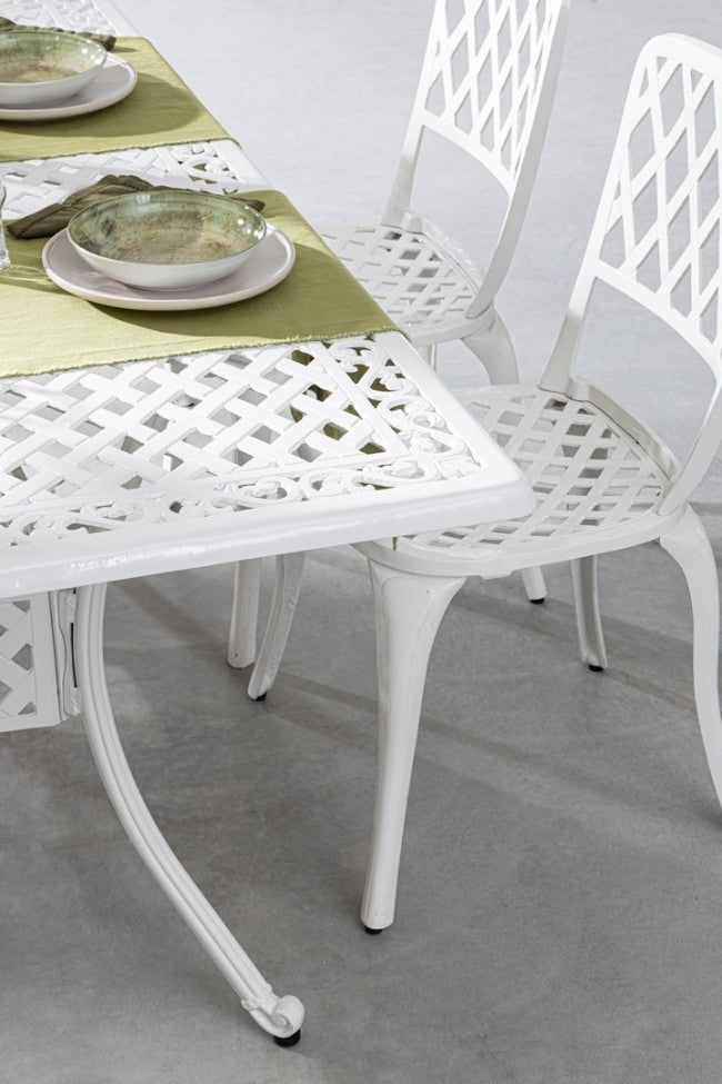 Tavolo da giardino in alluminio pressofuso - IVREA Dimensione: 160x90 cm, Colore: Bianco