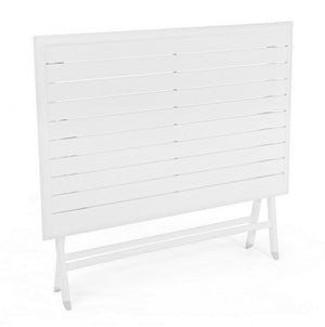 Tavolo pieghevole da giardino in alluminio - ELIN Colore: Bianco, Dimensione: 110x70 cm