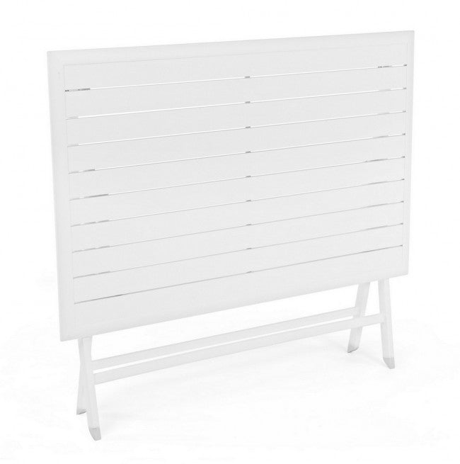 Tavolo pieghevole da giardino in alluminio - ELIN Colore: Bianco, Dimensione: 110x70 cm