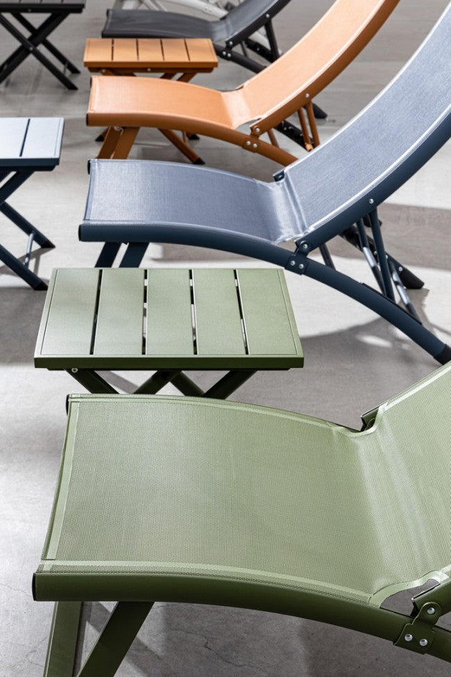 Poltrona Lounge Reclinabile in Alluminio (2 Pezzi) - TAYLOR Colore: Verde