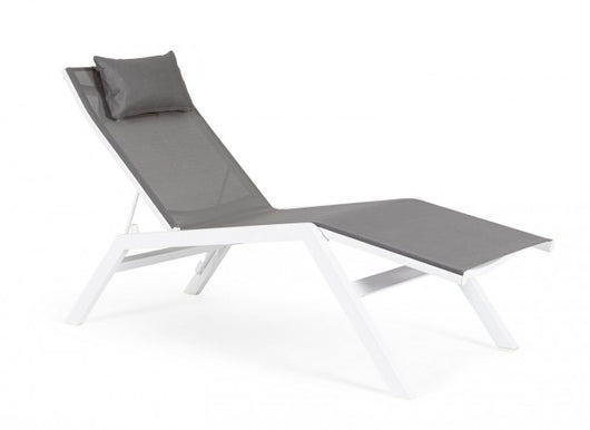 Chaise Longue da Giardino con Poggiapiedi - KRION Colore: Grigio