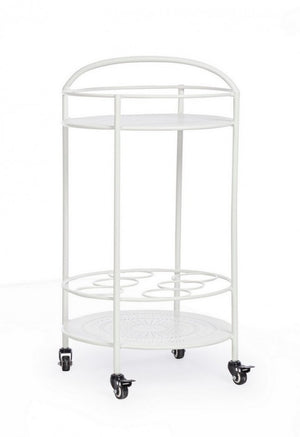 Carrello con porta Bottiglie - BURTON Colore: Bianco