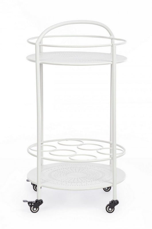 Carrello con porta Bottiglie - BURTON Colore: Bianco