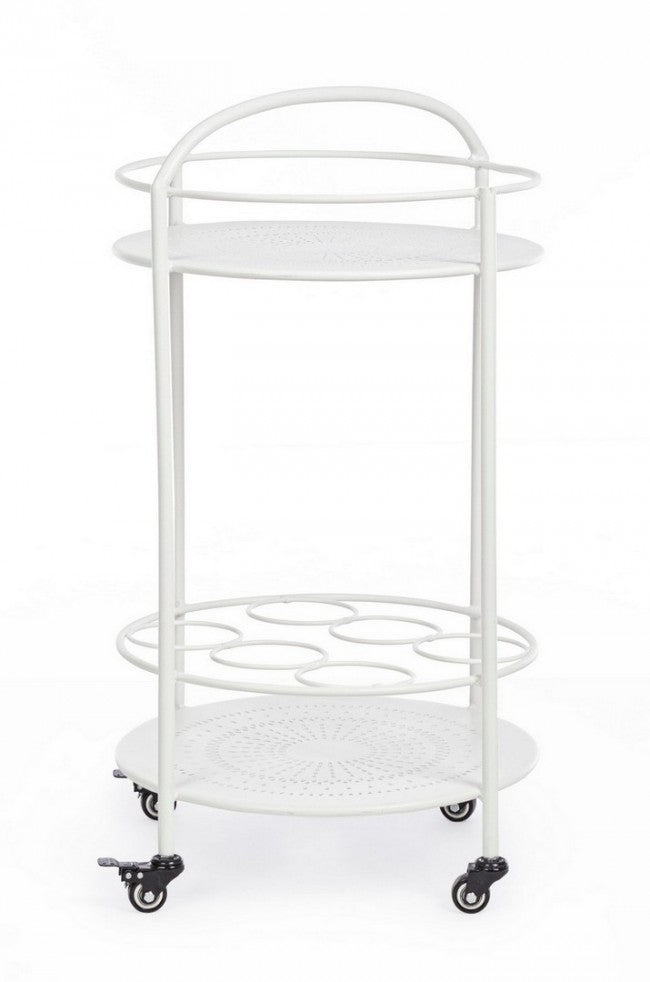 Carrello con porta Bottiglie - BURTON Colore: Bianco