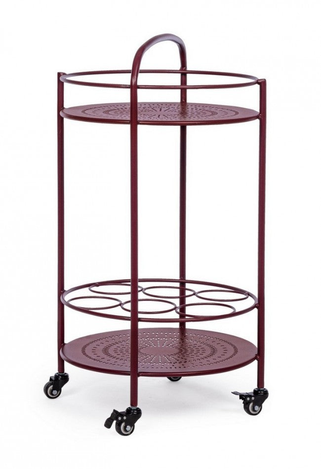 Carrello con porta Bottiglie - BURTON Colore: Bordeaux