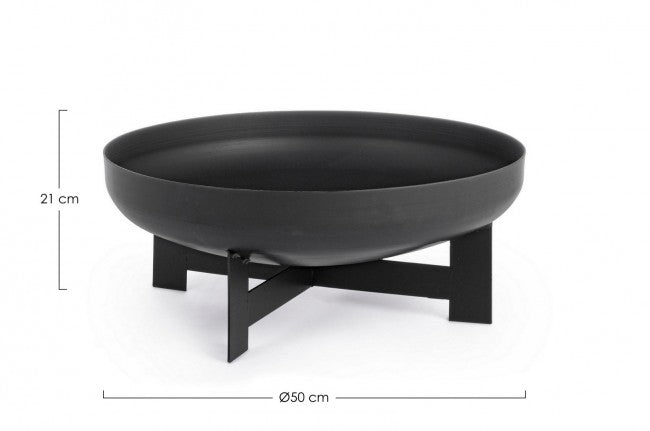 Braciere da Giardino rotondo - EFESTO Dimensione: 50x50 cm, Colore: Nero