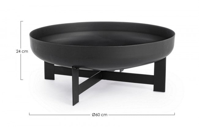 Braciere da Giardino rotondo - EFESTO Dimensione: 60x60 cm, Colore: Nero