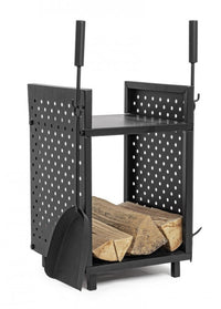 Porta Legna per barbecue con Accessori 43X35 - EFESTO