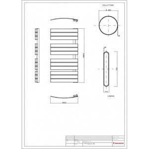 Termoarredo scaldasalviette Lazzarini Pieve 1080x550 interasse 50 cromato