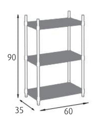 Scaffale in Acciaio Cromato 3 Ripiani 60x35x90 cm Fadi