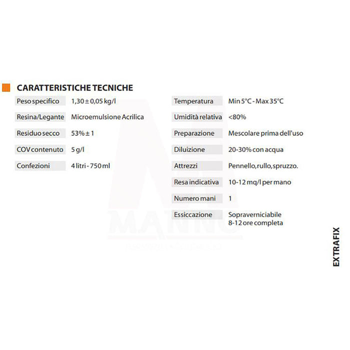 Fissativo pigmentato isolante in microemulsione acrilica Carson Extrafix 4 lt