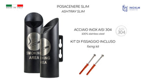 Posacenere in acciaio inox SLIM BLACK