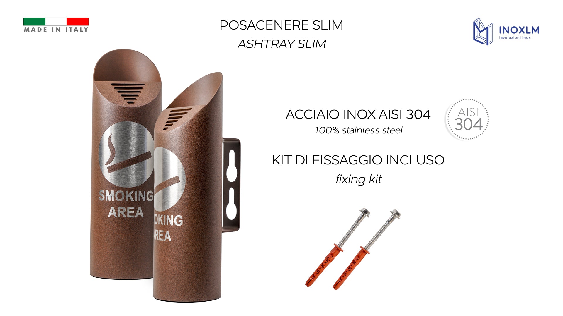 Posacenere in acciaio inox SLIM CORTEN