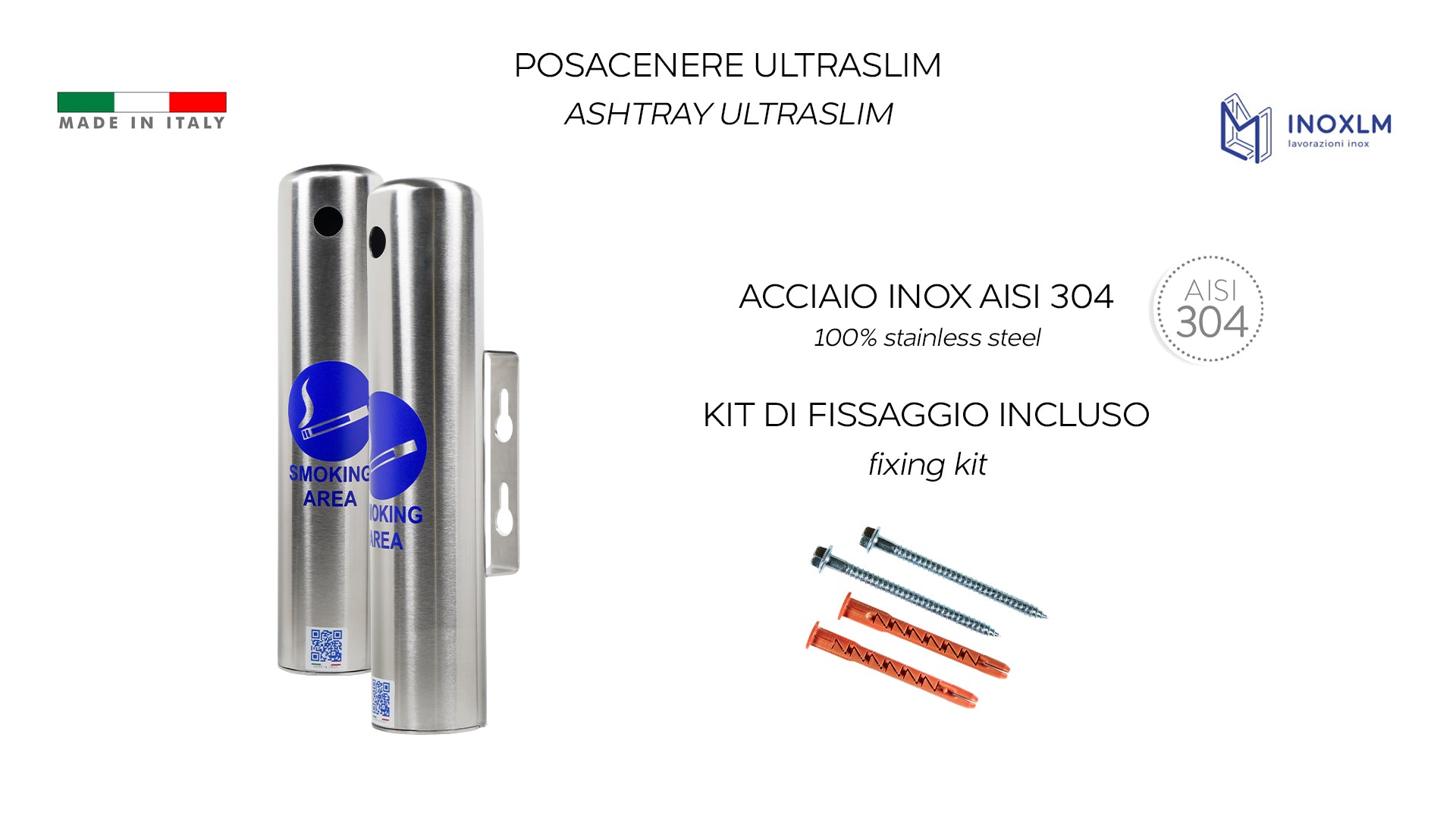 Posacenere in acciaio inox SLIM PLUS