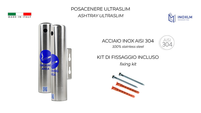 Posacenere in acciaio inox SLIM PLUS