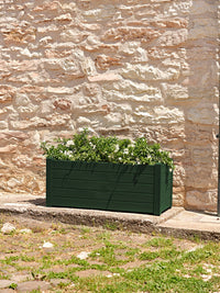 Fioriera da Giardino 100x42x40 cm in Plastica Trama 002 Verde Scuro