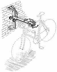 Supporto a parete per manutenzione, riparazione, rimessaggio biciclette