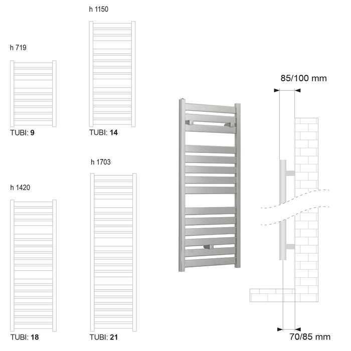 Termoarredo scaldasalviette Lazzarini Capri 1420x500 interasse 450 bianco