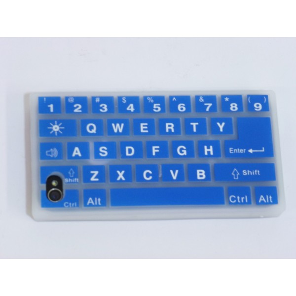 Tastiera - Custodia per iphone 4 e 4s - Blu