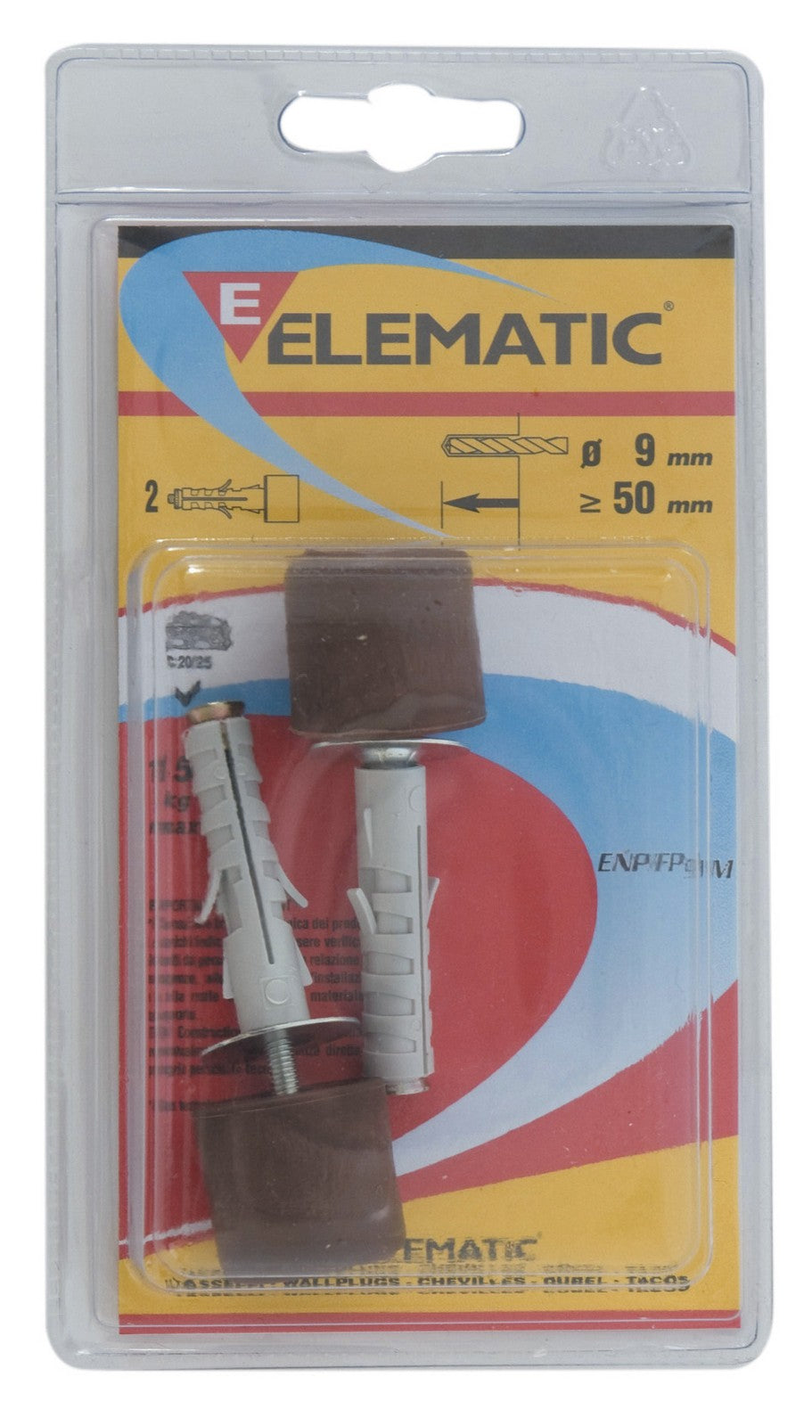 cf elematic blister tassello enp/fp9 paracolpo bianco 2 pz 12942