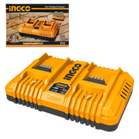 Doppio carica batterie rapido 20 V 4 ah - Ingco FCLI2024