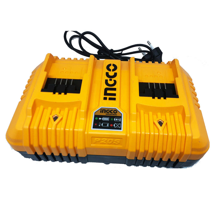 Doppio carica batterie rapido 20 V 4 ah - Ingco FCLI2024