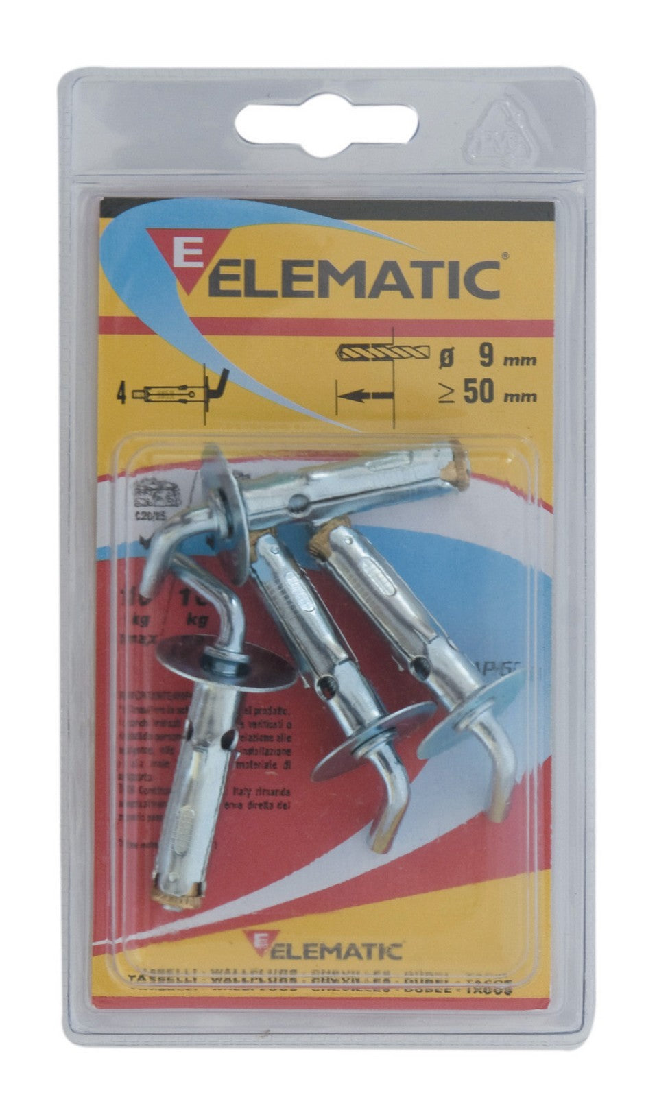 cf elematic blister tassello t61/v9 con vite 4 pz cod:ferx.12987