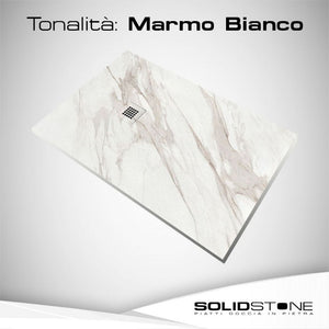 Piatto doccia in pietra SOLIDSTONE alto 2.8cm - MARMO BIANCO - Misura: 80x170 x 2,8h 