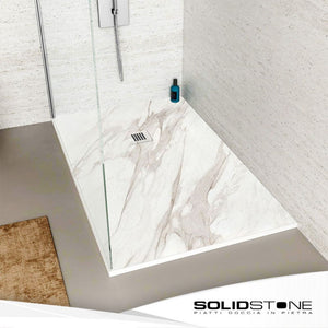 Piatto doccia in pietra SOLIDSTONE alto 2.8cm - MARMO BIANCO - Misura: 80x170 x 2,8h 