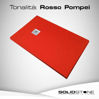 Piatto doccia in pietra SOLIDSTONE alto 2,8 cm - ROSSO POMPEI RAL 3002 - Misura: 80x170 x 2,8h