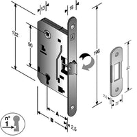 PATENT B.SOFT 8/90 SCR.CENTR.BT E50 CRO.C/GAC BONAITI SERRATURE PZ 5,0