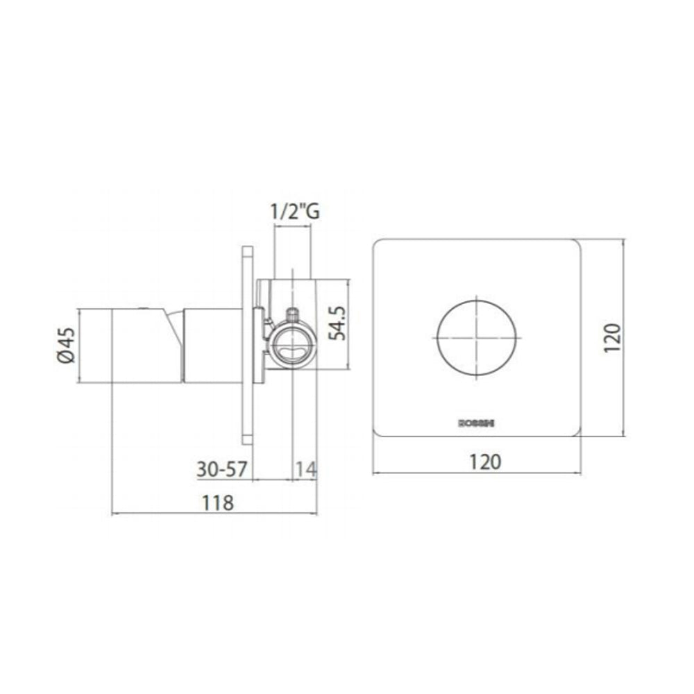 Kit miscelatore monocomando 1 via, placca murale, supporto doccia e doccino Paloma in Abs con flessibile Cromolux