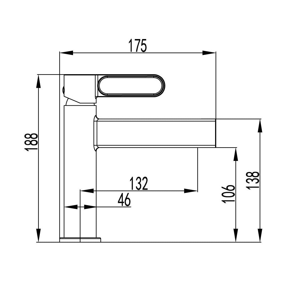 Miscelatore per lavabo, in ottone della serie Dior by GME - Nero opaco