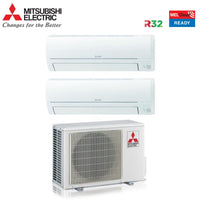 Climatizzatore Condizionatore Mitsubishi Electric Dual Split Inverter serie SMART MSZ-HR 12+12 con MXZ-2HA50VF R-32 Wi-Fi Optional 12000+12000