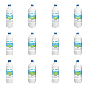 ANTIALGHE LIQUIDO X PISCINE UNIVERSALE AZZURRANTE 1KG NON SCHIUMOGENO 12PZ FLUXY