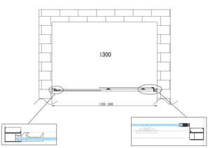 Porta Parete Doccia 130 cm 1 Anta Scorrevole in Cristallo Trasparente 6mm H190 Sailor