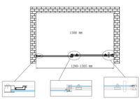 Porta doccia vetro 8 mm per installazione in nicchia Altezza 190 cm installazione reversibile cm 130 (regolabile 128-130,5)