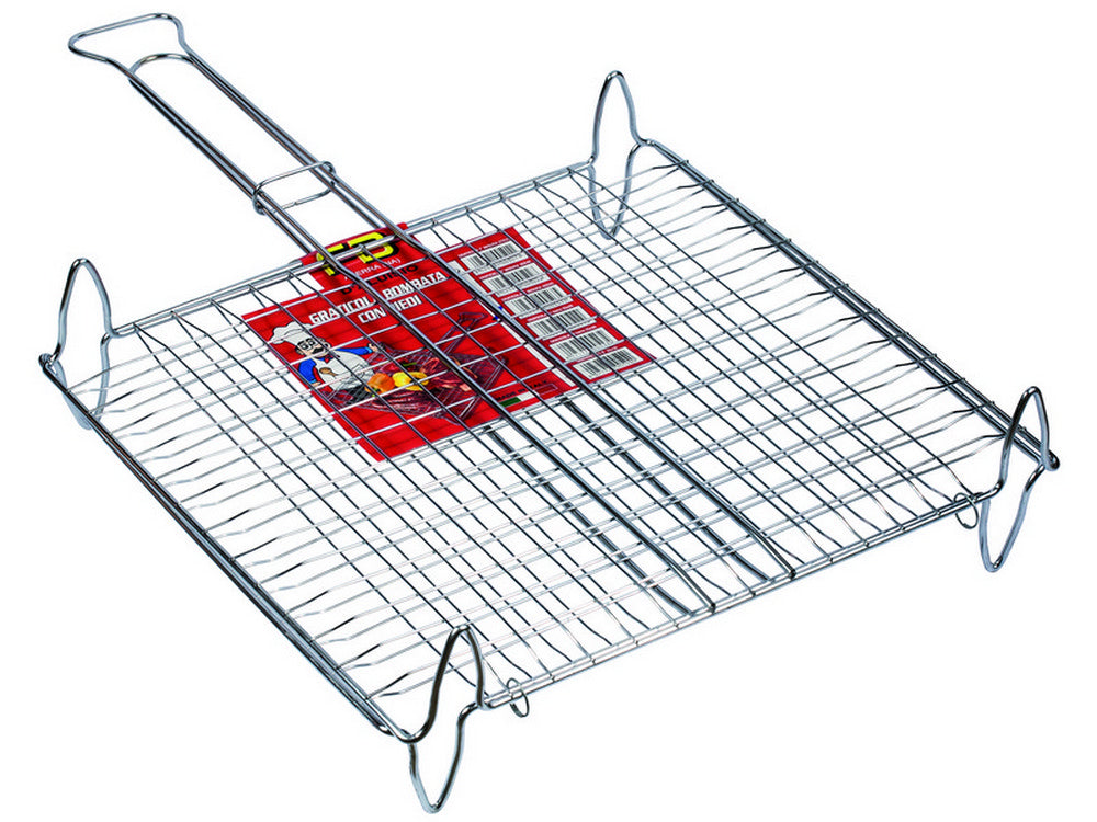 graticola tipo bombato con piedi alti cm. 27x27 cod:ferx.vit37226