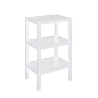 SCAFFALE COLONNA BAGNO 3 RIPIANI IN POLIPROPILENE L.38xH.73,5xP.29cm BIANCO WOODY FERIDRAS 130404