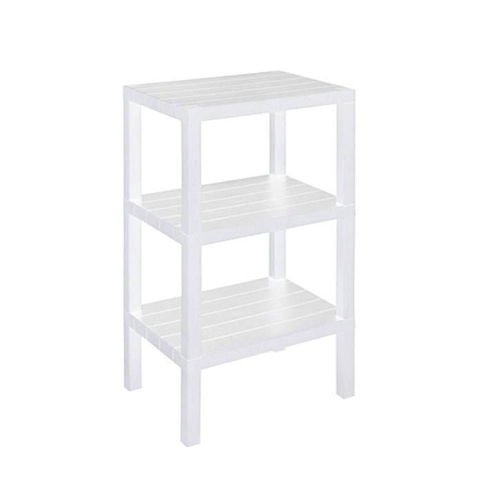 SCAFFALE COLONNA BAGNO 3 RIPIANI IN POLIPROPILENE L.38xH.73,5xP.29cm BIANCO WOODY FERIDRAS 130404