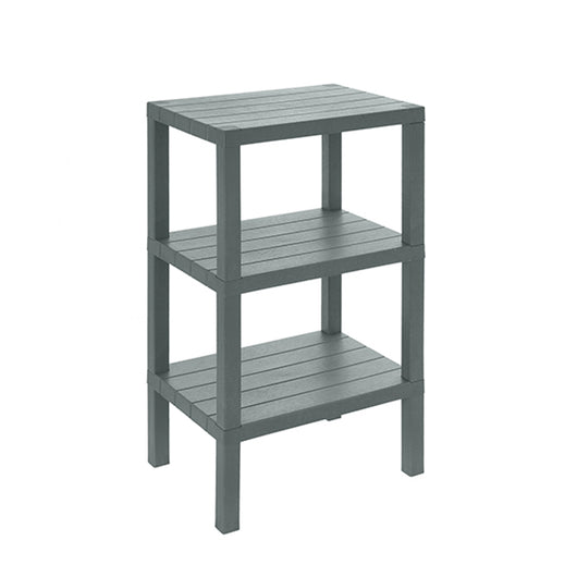 SCAFFALE COLONNA BAGNO 3 RIPIANI IN POLIPROPILENE L.38xH.73,5xP.29cm GRIGIO WOODY FERIDRAS 130405