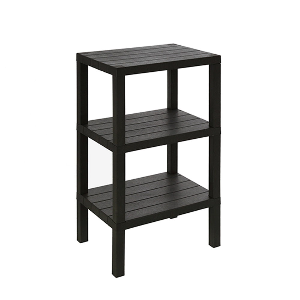 SCAFFALE COLONNA BAGNO 3 RIPIANI IN POLIPROPILENE L.38xH.73,5xP.29cm NERO WOODY FERIDRAS 130406