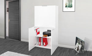 Mobile Scrivania a Scomparsa  70x35x140 cm Dalia Bianco Lucido