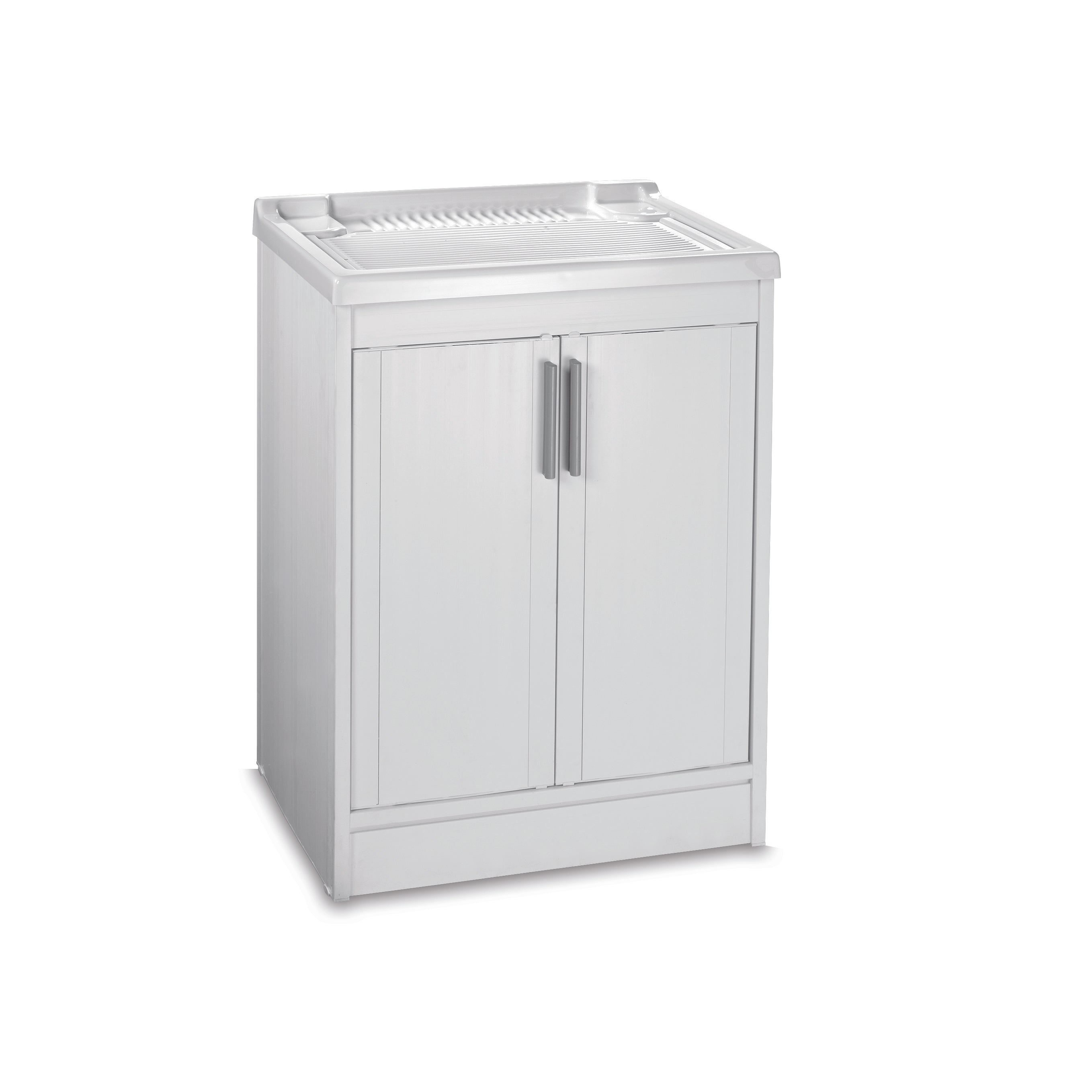 Lavatoio in resina bianco in kit  cm. 60x50x86 h - 